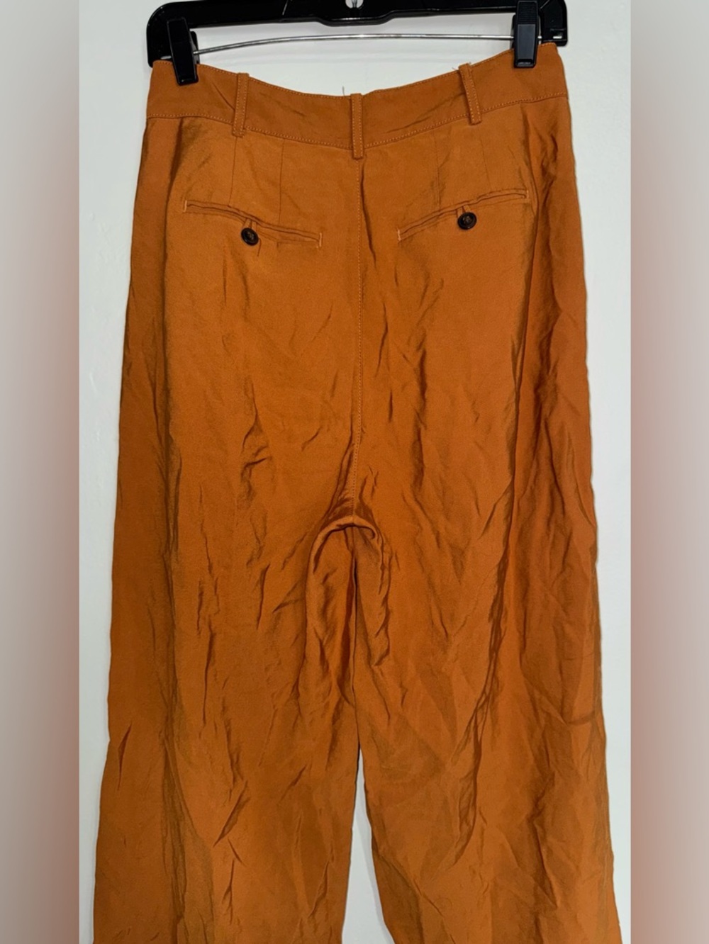 Madewell Rust-Orange Wide-Leg Cropped Trousers - Picture 8 of 10